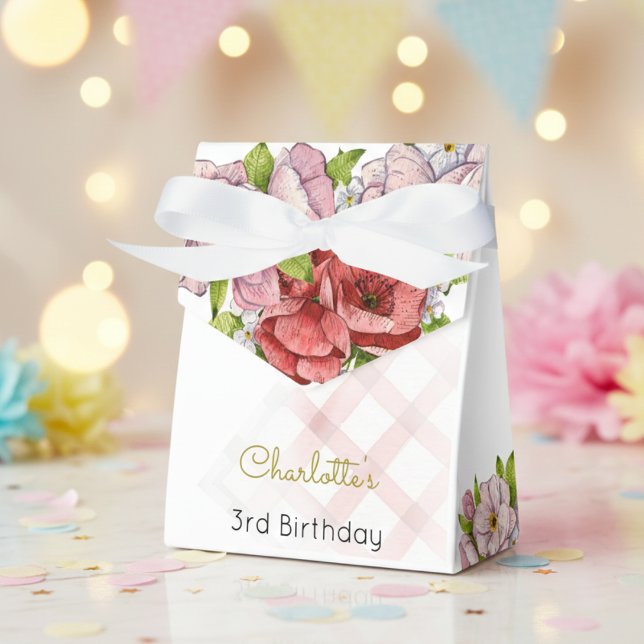 Tea for three, tea flowery birthday favor box (Creator Uploaded)