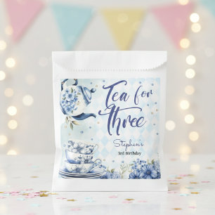 Tea for three, third birthday for kids favour bag