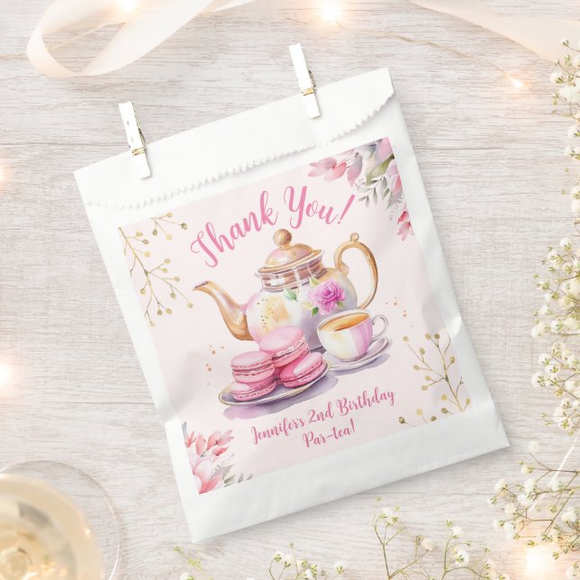 Tea For Two 2nd Birthday Par-tea Favour Bag (Clipped)
