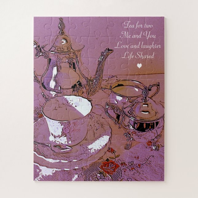 Tea for two afternoon tea jigsaw puzzle (Vertical)