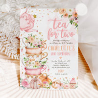 Tea For Two Birthday Pumpkin Autumn Floral Par-tea