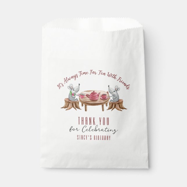 Tea For Two Custom White Favour Bag (Front)