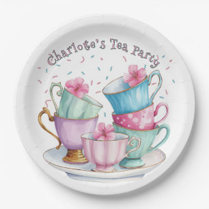 Tea for Two Elegant Girl's Birthday Party Paper Plate