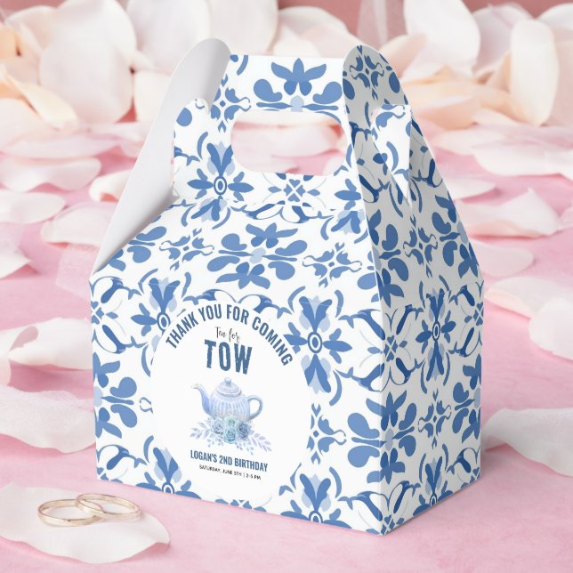 Tea for Two – Floral 2nd Birthday Party Favor Box (Wedding)