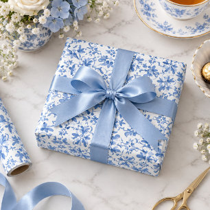 Tea for Two – Floral 2nd Birthday Party Wrapping Paper