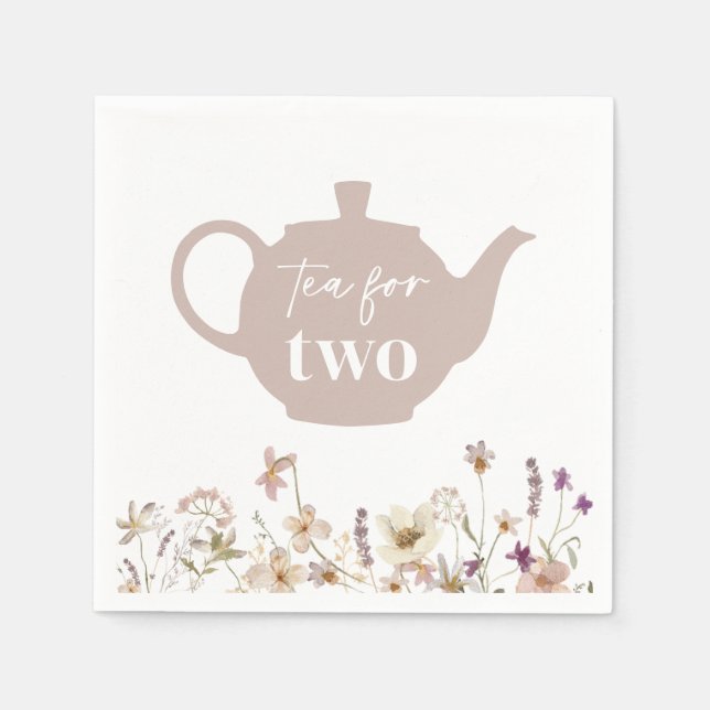 Tea For Two Floral Napkin (Front)
