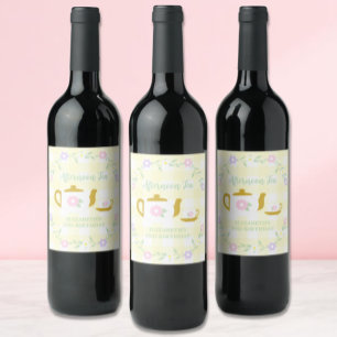 Tea for Two Girl 2nd Birthday Drink Label