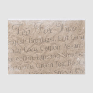 Tea for Two Handwriting on Textured Parchment Tissue Paper