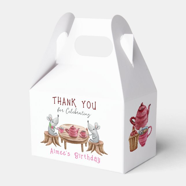 Tea For Two Paper Favour Box, Gable 4x2.5x5 Favor Box (Front Side)