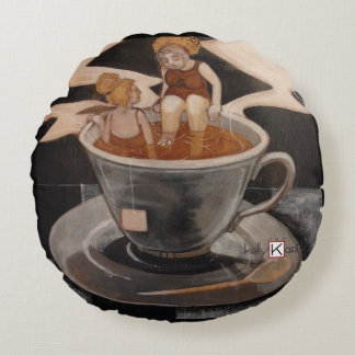 Tea for Two Round Pillow