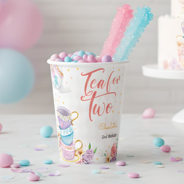 Tea for two, tea birthday paper cups (Creator Uploaded)