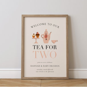 Tea for Two   Tea Party Baby Shower Poster