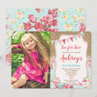 Tea for Two Tea Party girl floral birthday
