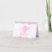 Tea for Two Teapot Baby Shower Thank You Card