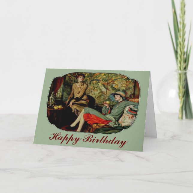 Tea for Two Twenties Birthday card (Front)