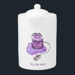 Tea for two white and purple teapot<br><div class="desc">Design by 50 Shades of Purple Store & Art Gallery</div>