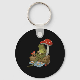 Tea Frog Mushroom Cnic Cute Nature Aesthetic Cotta Keychain