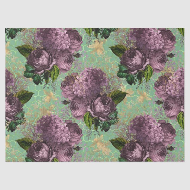 Tea Garden Bee Series Design 46 Tissue Paper (Front)
