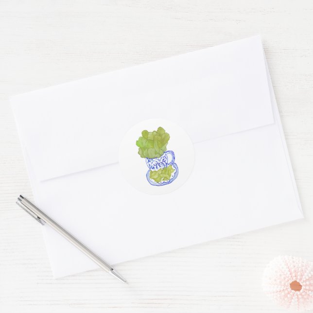 Tea Garden Classic Round Sticker (Envelope)