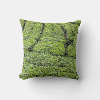 Tea gardens of Munnar on Throw Pillow