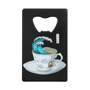 Tea Great Wave Off Kanagawa Credit Card Bottle Opener