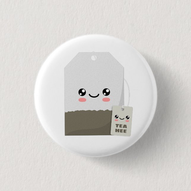 Tea Hee 1 Inch Round Button (Front)