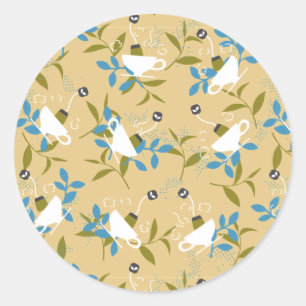 Tea is always a good idea pattern classic round sticker