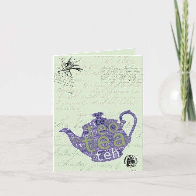 Tea is Universal Cultural Language Hot Pot  Card (Front)