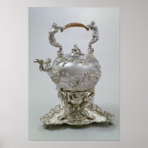 Tea kettle and stand by C.Kandler, London, 1730 Poster