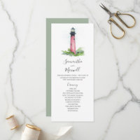 Tea Length Wedding Program Lighthouse