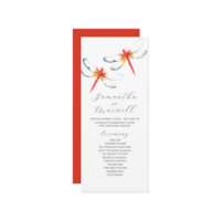 Tea Length Wedding Program Template Dragonfly