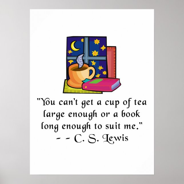 Tea & Livres avec Citation Affiches (Devant)