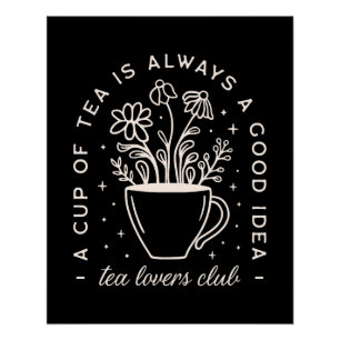 Tea lover funny quotes poster