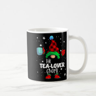 Tea Lover Gnome Red Buffalo Plaid Matching Family  Coffee Mug