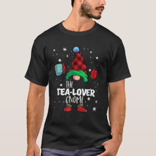 Tea Lover Gnome Red Buffalo Plaid Matching Family T-Shirt