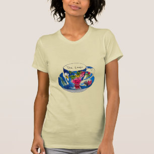 Tea Lover slogan with vintage Teacup illustration T-Shirt