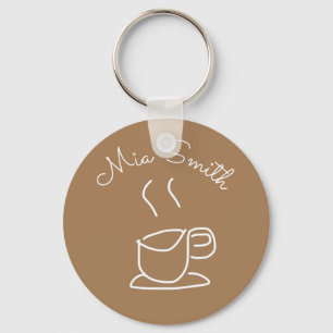 Tea Lovers Coffee Lovers modern simple Keychain