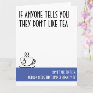 Tea Lover's Large Blue Birthday Card