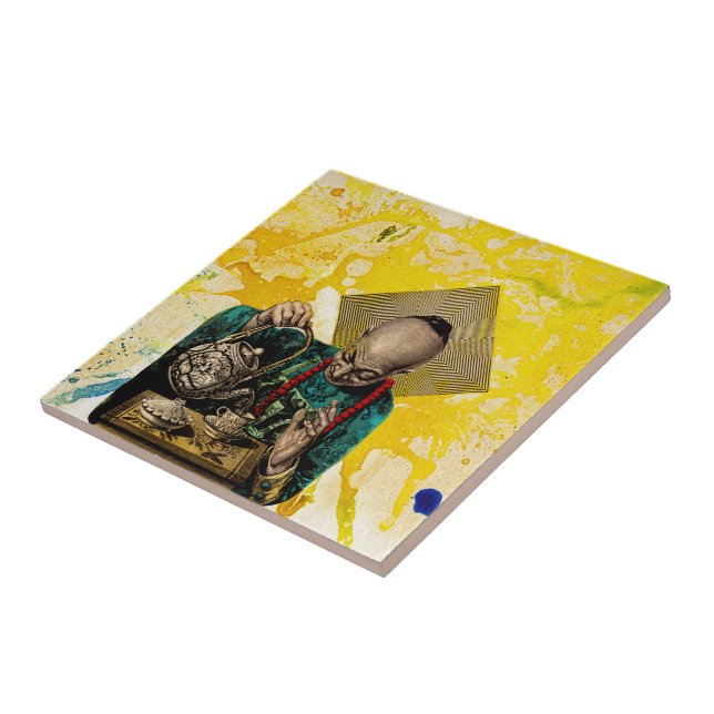 Tea Man by Michael Moffa Tile (Side)