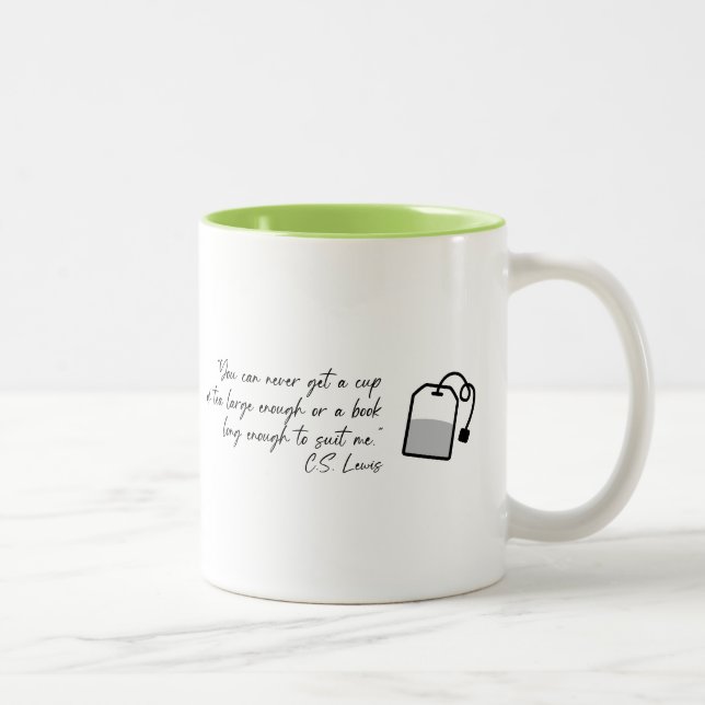 Tea molecule porcelain cup and CS Lewis quote (Right)
