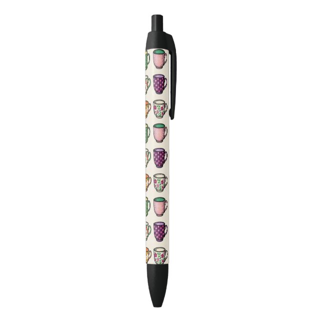 Tea Mugs Black Ink Pen (Bottom (Vertical))