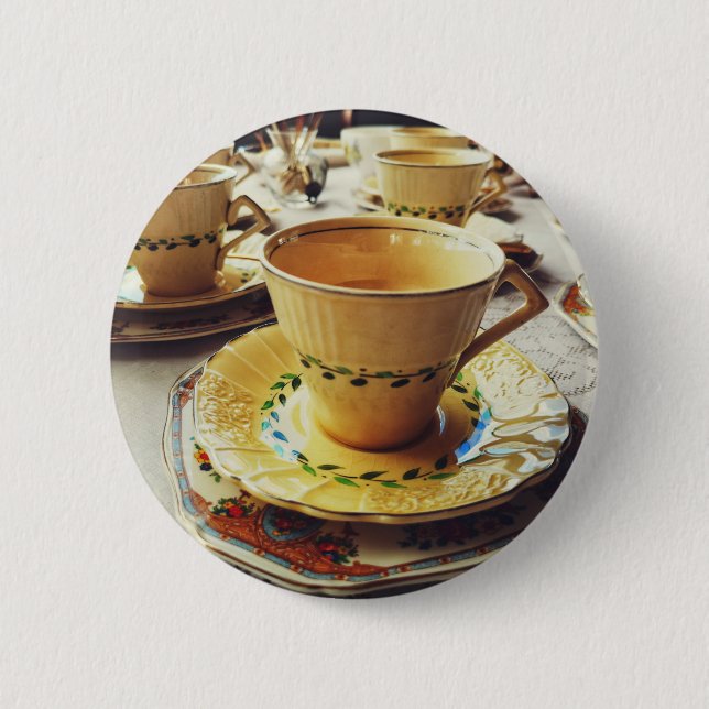 "Tea O'Clock" 2 Inch Round Button (Front)