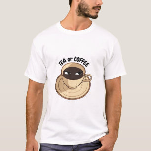 Tea or Coffee   Funny Mood Cup Doodle Design T-Shirt