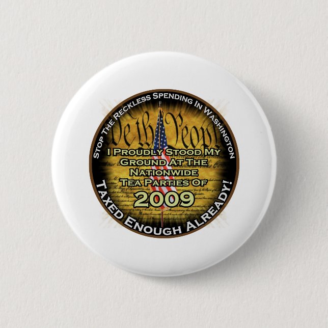 Tea party 2009 2 inch round button (Front)