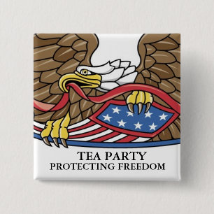 TEA PARTY 2 INCH SQUARE BUTTON