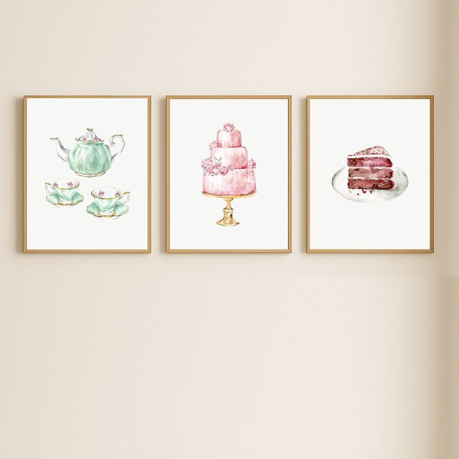Tea Party 3 Print Wall Art Set (Creator Uploaded)