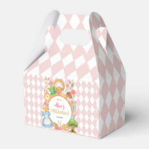 Tea Party Alice in Onederland Pink Girl Birthday Favor Box