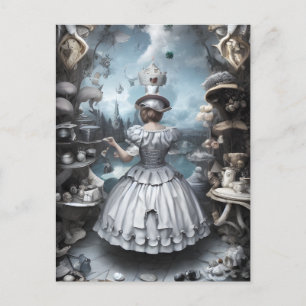 Tea Party Alice in Wonderland Fantasy AI Art Postcard