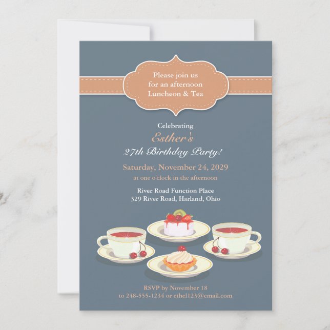 Tea Party Anniversaire Appartement Invitation (Devant)