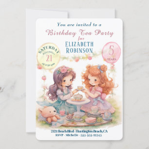 Tea Party Anniversaire de fête Invitation